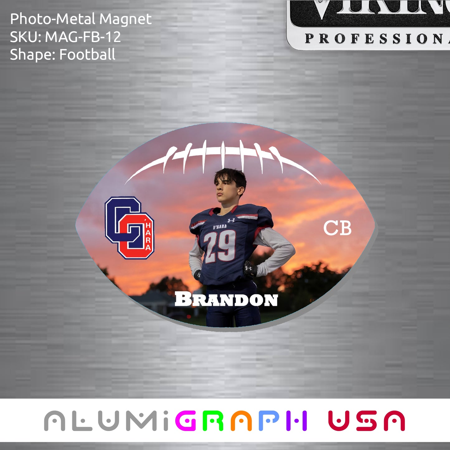 Football Photo-Metal Magnet